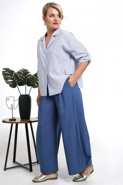 Брюки, жакет Alani Collection 2347 синий - фото 8