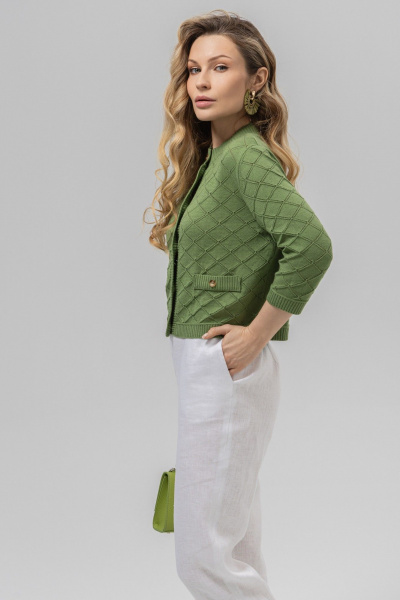 Жакет Romgil РВ0162-ХЛ4 зеленая_оливка - фото 4