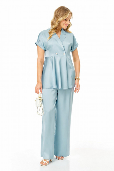 Блуза, брюки T&N 7748 ледниковый_голубой - фото 3