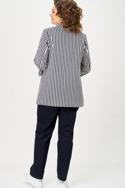 Брюки, жакет БелЭльСтиль 762-3_23_22+609 синий_полоска - фото 7