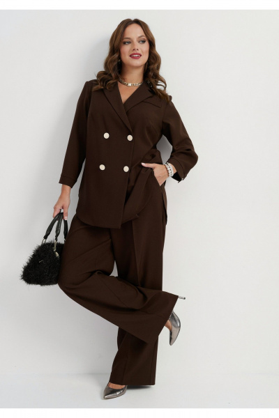 Брюки, жакет Твой имидж 2270 шоколад - фото 2