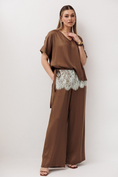 Блуза, брюки Fantazia Mod 5419  шоколадный - фото 1