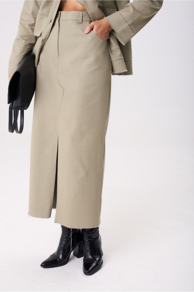 Жакет, юбка Anastasia м-1286 оливковый - фото 14