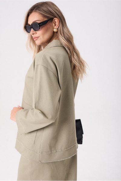 Жакет, юбка Anastasia м-1286 оливковый - фото 13