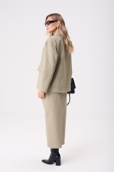 Жакет, юбка Anastasia м-1286 оливковый - фото 11