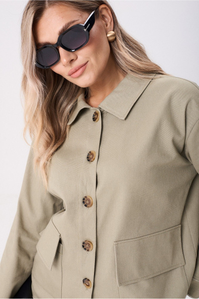 Жакет, юбка Anastasia м-1286 оливковый - фото 10