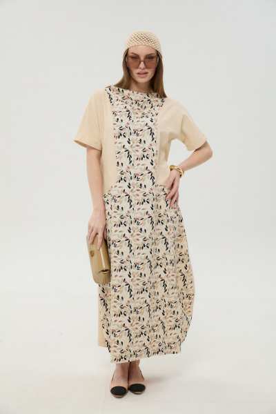 Платье NikVa 1052-1 песок_и_песочный_мультиколор - фото 3