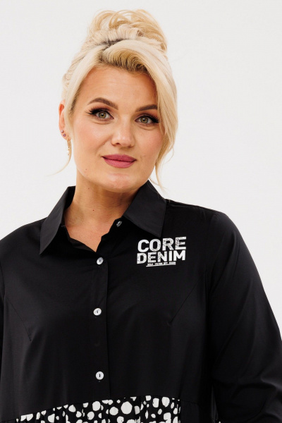 Платье Anastasia м-1107 черный-горох - фото 9