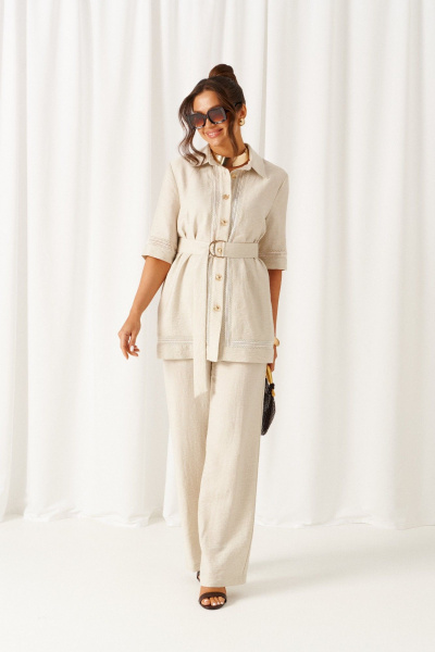 Блуза, брюки Beautiful&Free 6461 бежевый - фото 3