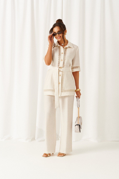 Блуза, брюки Beautiful&Free 6461 белый - фото 3
