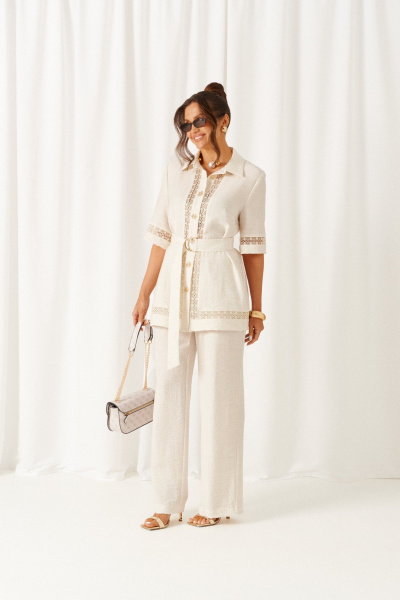 Блуза, брюки Beautiful&Free 6461 белый - фото 1