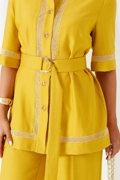 Блуза, брюки Beautiful&Free 6461 горчица - фото 11