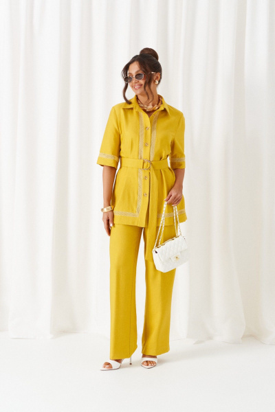 Блуза, брюки Beautiful&Free 6461 горчица - фото 7