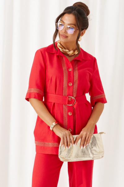 Блуза, брюки Beautiful&Free 6461 красный - фото 6