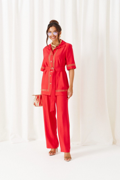 Блуза, брюки Beautiful&Free 6461 красный - фото 1