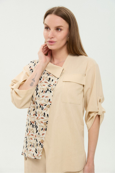 Жакет, юбка NikVa 975-8 песок_и_песочный_мультиколор - фото 3