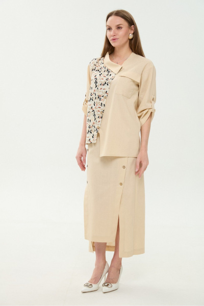 Жакет NikVa 902-18 песок_и_песочный_мультиколор - фото 2