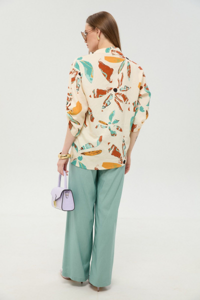Брюки, жакет NikVa 978-7 мята_и_бохо_мультиколор - фото 4