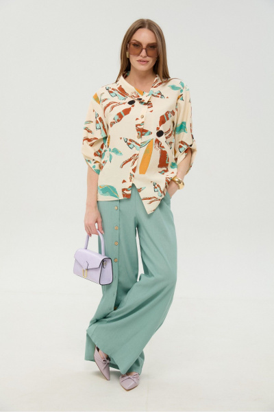 Брюки, жакет NikVa 978-7 мята_и_бохо_мультиколор - фото 2