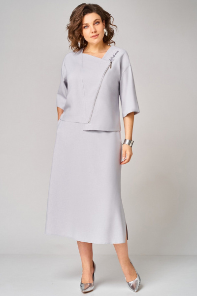 Жакет, юбка Мишель стиль 1368 серый - фото 8