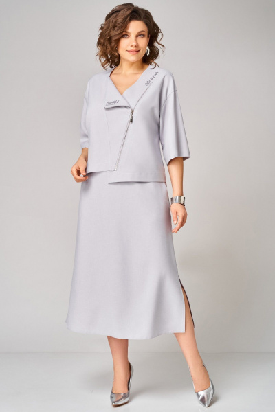 Жакет, юбка Мишель стиль 1368 серый - фото 4