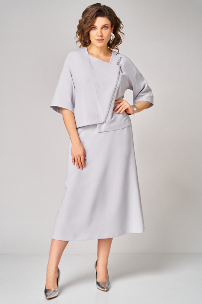 Жакет, юбка Мишель стиль 1368 серый - фото 1