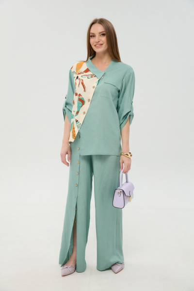 Брюки, жакет NikVa 978-8 мята_и_бохо_мультиколор - фото 9