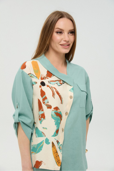 Брюки, жакет NikVa 978-8 мята_и_бохо_мультиколор - фото 7