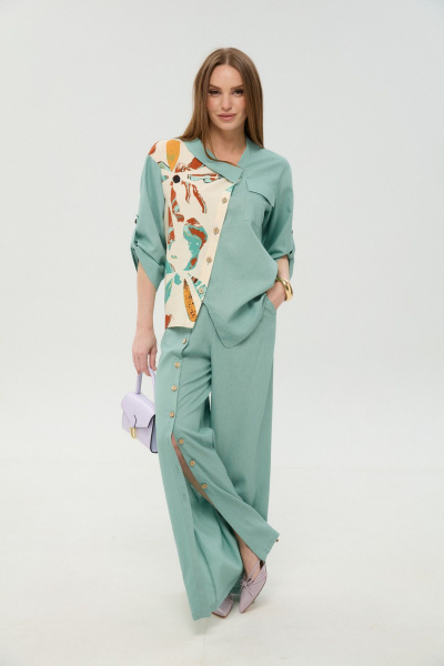 Брюки, жакет NikVa 978-8 мята_и_бохо_мультиколор - фото 6