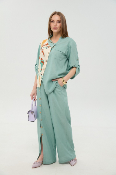 Брюки, жакет NikVa 978-8 мята_и_бохо_мультиколор - фото 5