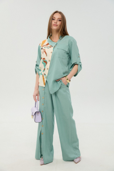 Брюки, жакет NikVa 978-8 мята_и_бохо_мультиколор - фото 2