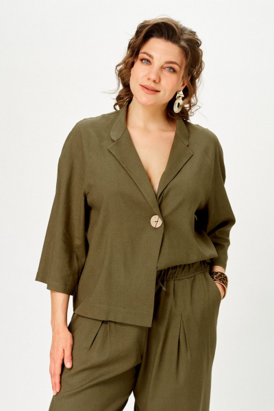 Брюки, жакет SOVA 11333 хаки - фото 7