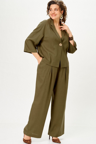 Брюки, жакет SOVA 11333 хаки - фото 3