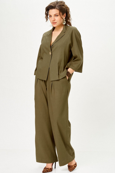 Брюки, жакет SOVA 11333 хаки - фото 2