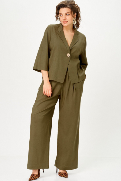 Брюки, жакет SOVA 11333 хаки - фото 1