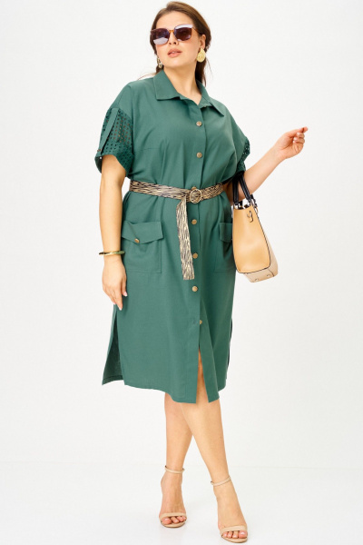 Платье SOVA 11319 бирюза - фото 11