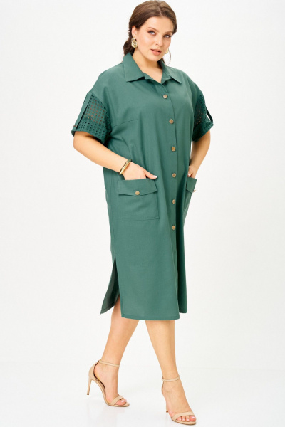 Платье SOVA 11319 бирюза - фото 2