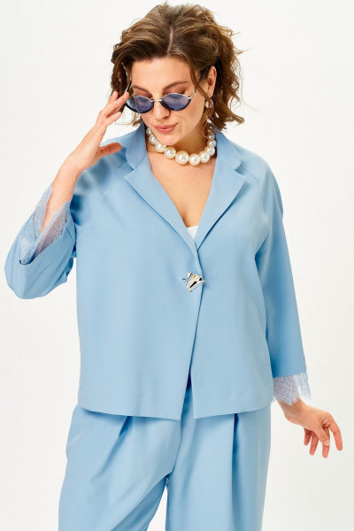 Брюки, жакет SOVA 11334 голубой - фото 9