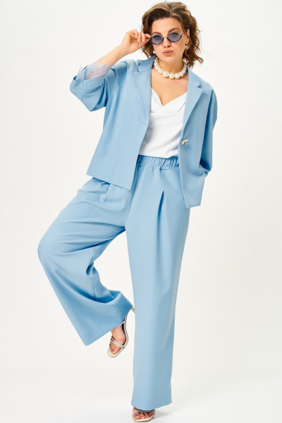 Брюки, жакет SOVA 11334 голубой - фото 3