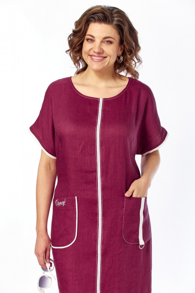 Платье Диомант 2191 бордовый - фото 12