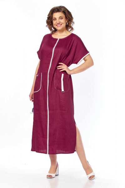 Платье Диомант 2191 бордовый - фото 11