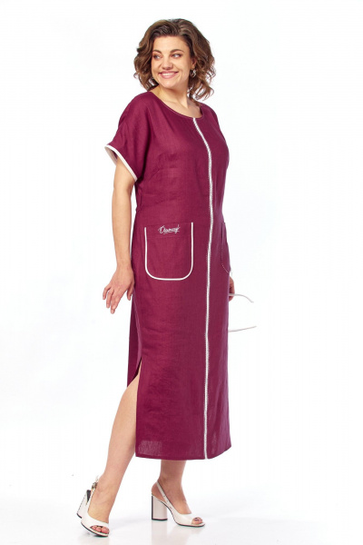 Платье Диомант 2191 бордовый - фото 7