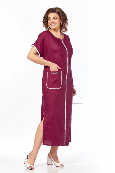 Платье Диомант 2191 бордовый - фото 6