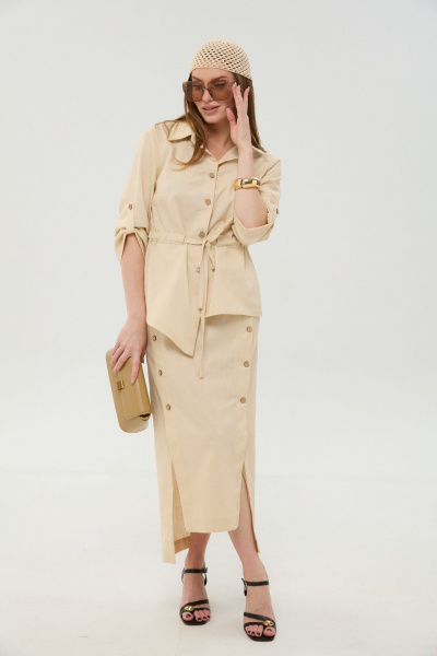 Жакет, юбка NikVa 980-9 песок - фото 3