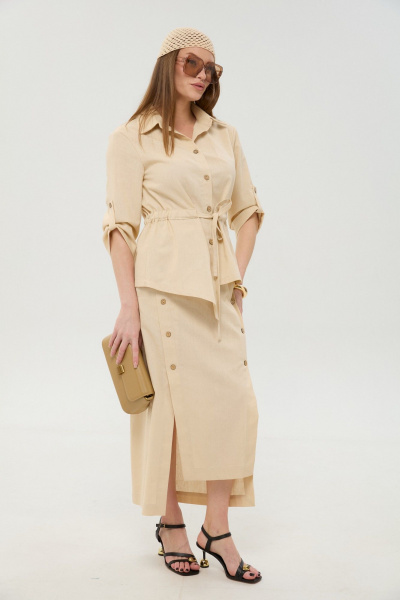 Жакет, юбка NikVa 980-9 песок - фото 2