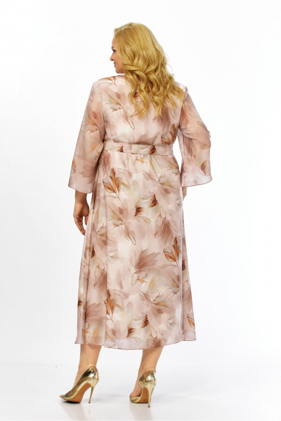 Платье Элль-стиль 2470 бежевый_принт_листья - фото 9