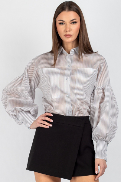 Рубашка VIZAVI 745 серо-голубая_полоска - фото 10