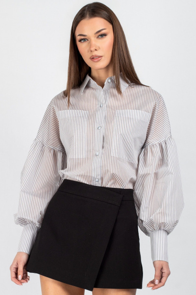 Рубашка VIZAVI 745 серо-голубая_полоска - фото 8