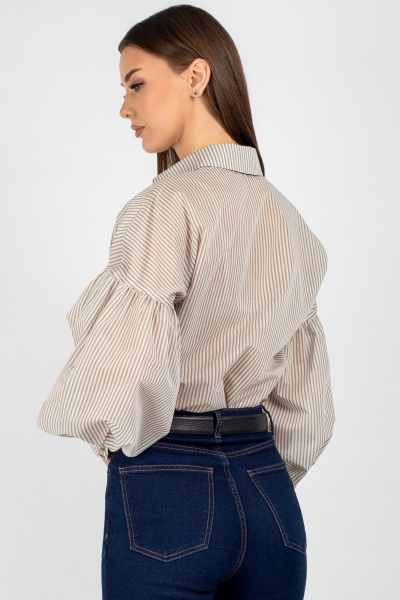 Рубашка VIZAVI 745 бежевая-полоска_полоска - фото 6