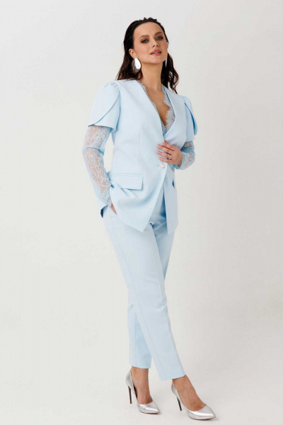 Брюки, жакет Mislana 1298 голубой - фото 7